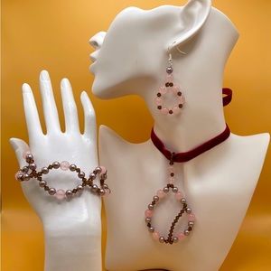 Rose Quartz Oval Drop Earrings